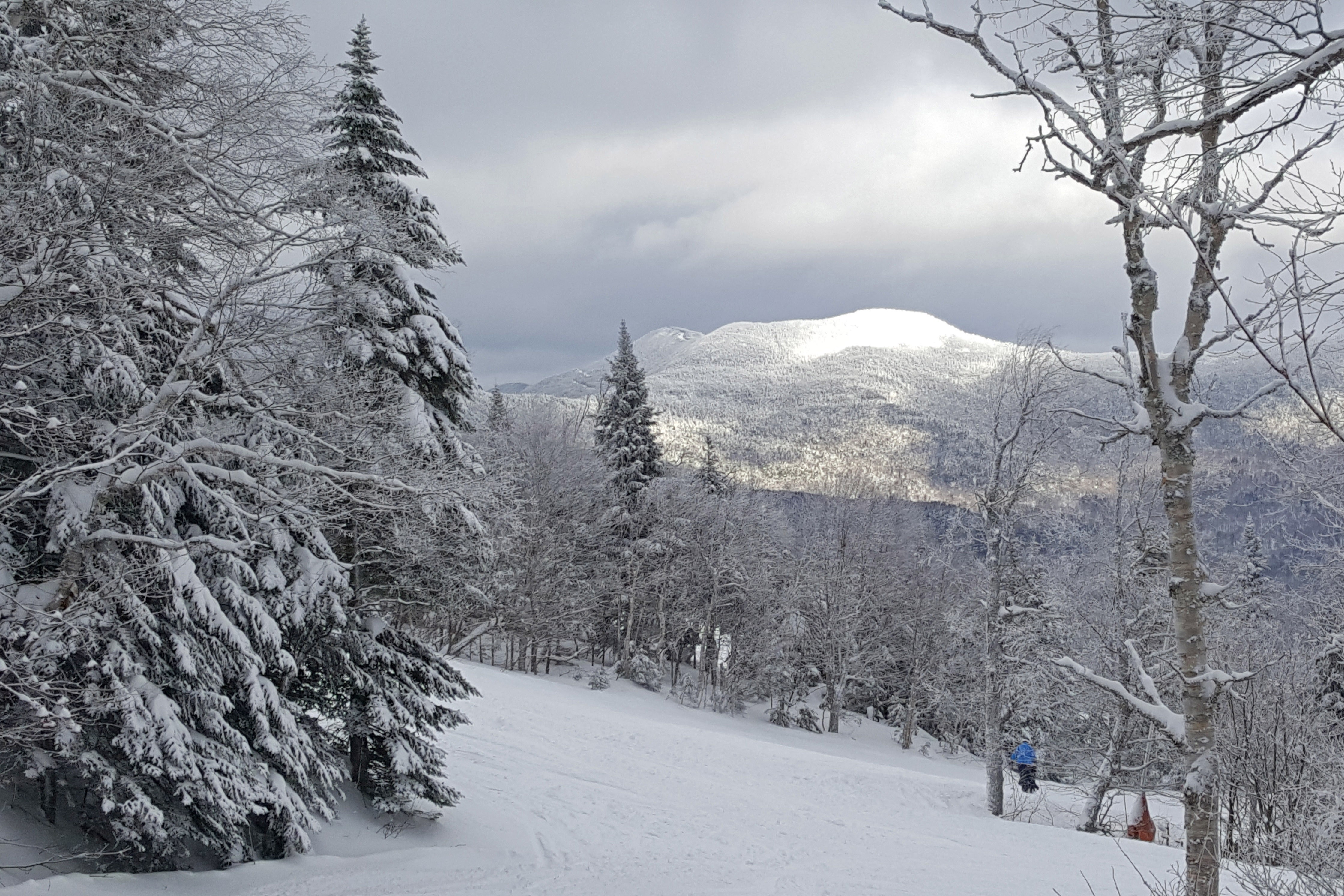 snowy mountains in stowe vermont