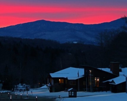 sunset over mount mansfield