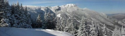 snowy mountains in stowe vermont