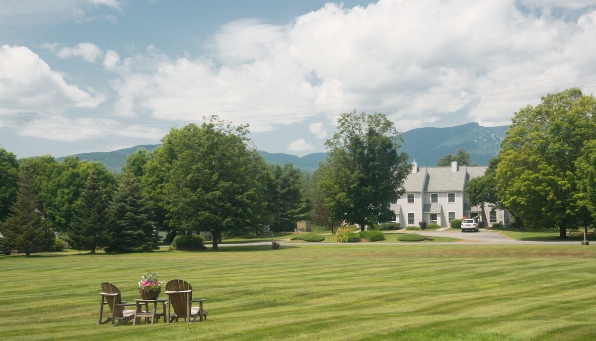 view of mount mansfield from brass lantern inn stowe vermont