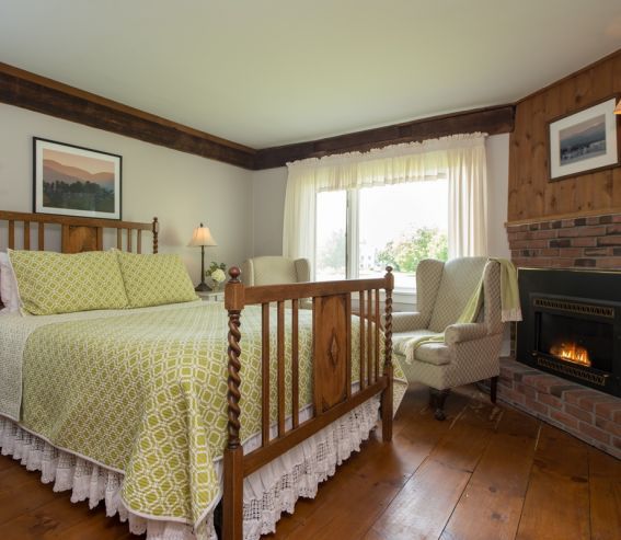 beautiful guest rooms at brass lantern inn with fireplace