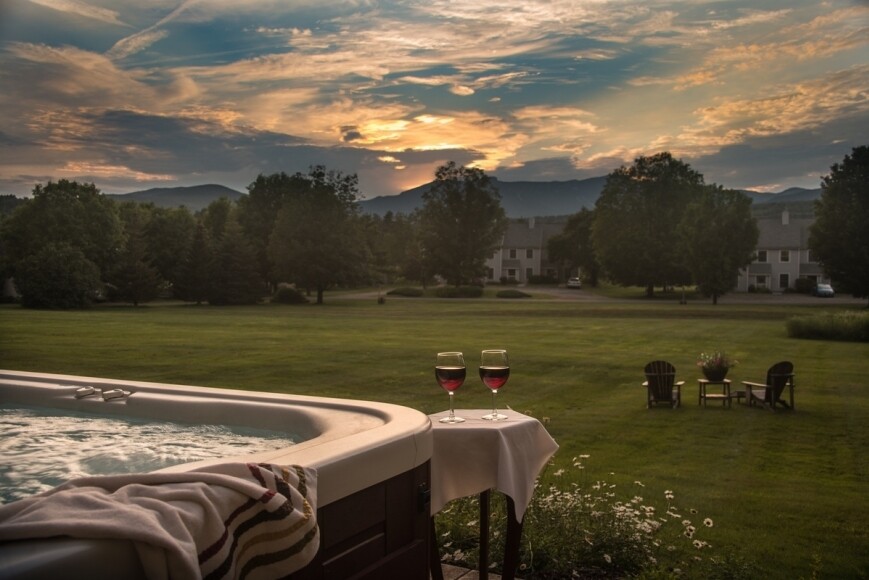 hot tub view of mountains