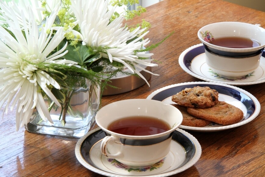 tea and fresh cookies