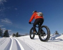 fat bike on snowy trail