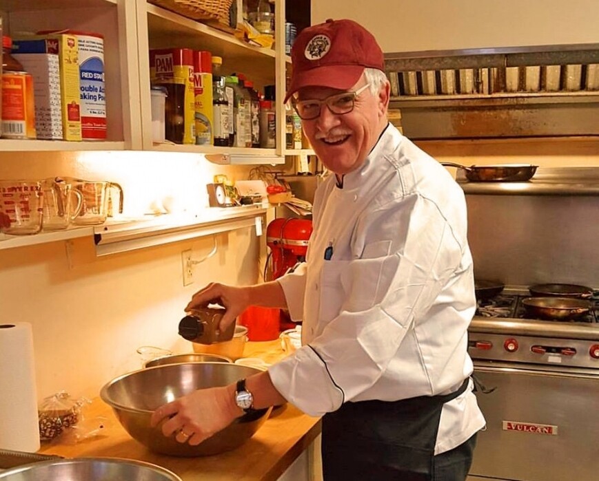 george cooking at brass lantern inn